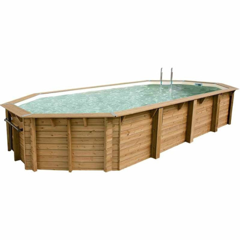 Piscine bois polygonale Ubbink Azura 4,0 m x 7,5 m x 1,30 m