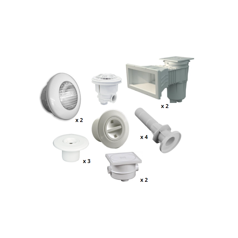 Kit pièces à sceller Astralpool Prestige - piscine 8 x 4 m béton/liner*
