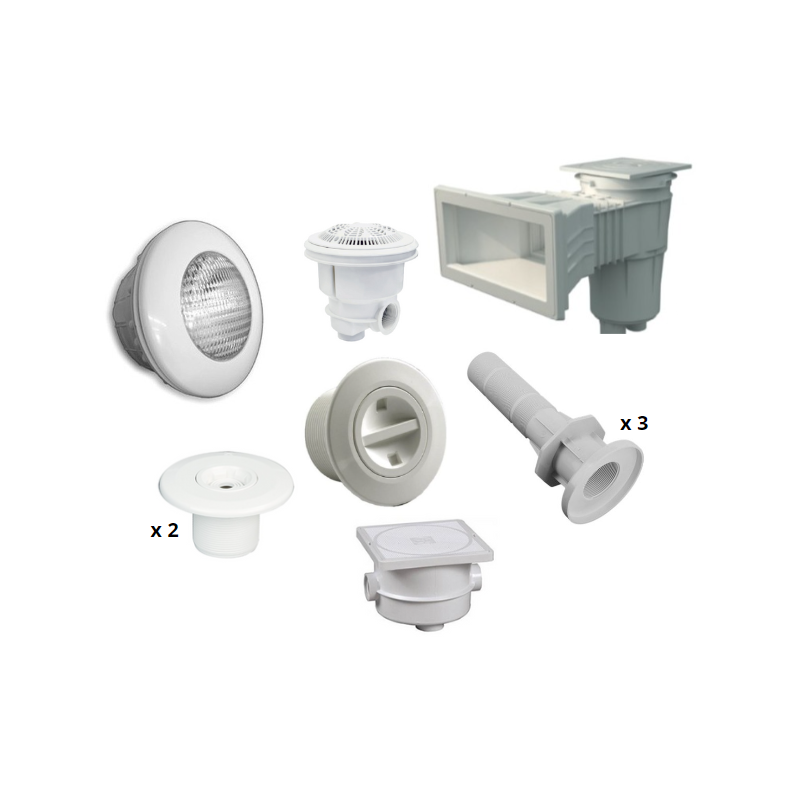 Kit pièces à sceller Astralpool Prestige - piscine 8 x 4 m béton/liner*