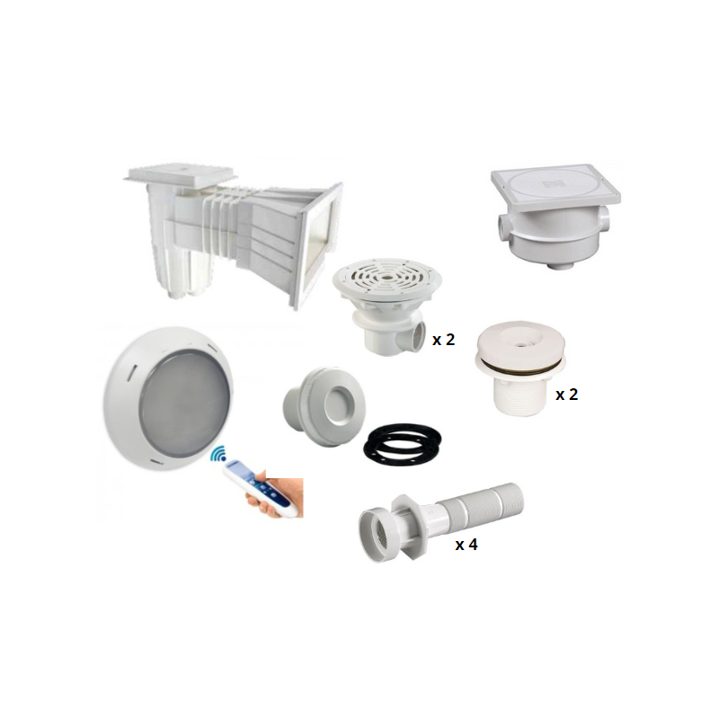 Kit pièces à sceller Astralpool - piscine 8 x 4 m béton/liner*