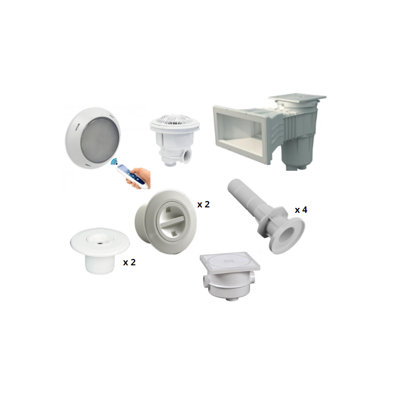 Kit pièces à sceller Astralpool Prestige - piscine 8 x 4 m béton/liner*