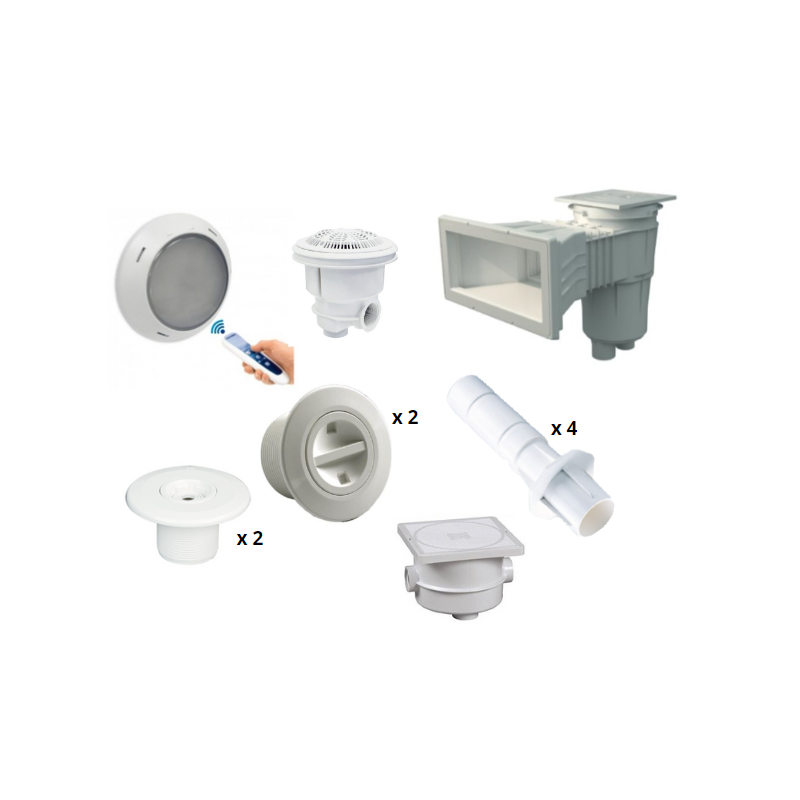 Kit pièces à sceller Astralpool Prestige - piscine 8 x 4 m béton/liner*