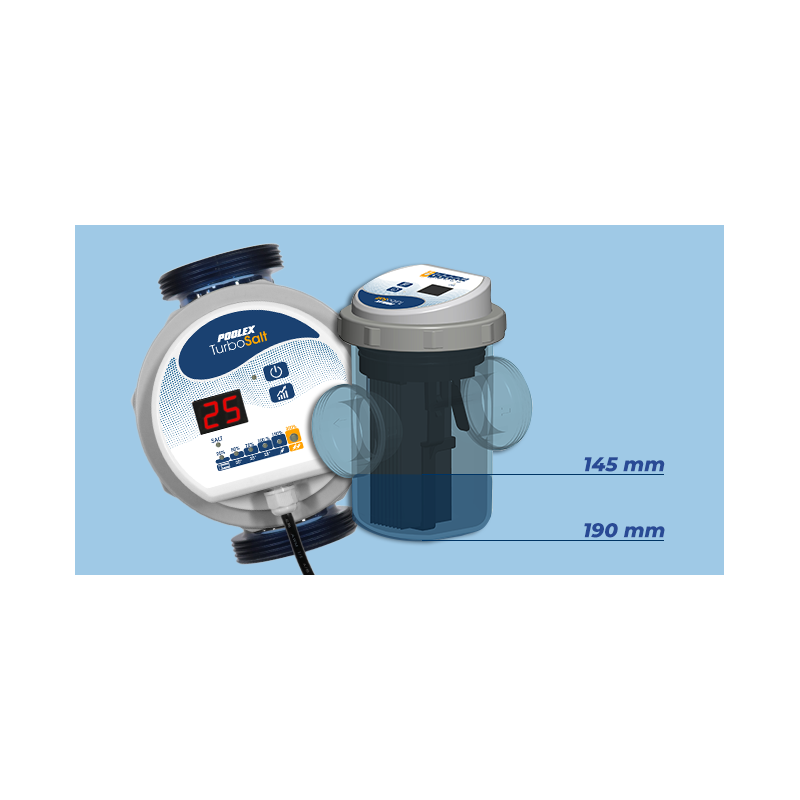 Pack Électrolyseur de sel Poolex Turbo Salt CL-TS600 + Pompe Péristaltique de régulation pH Doseco Led