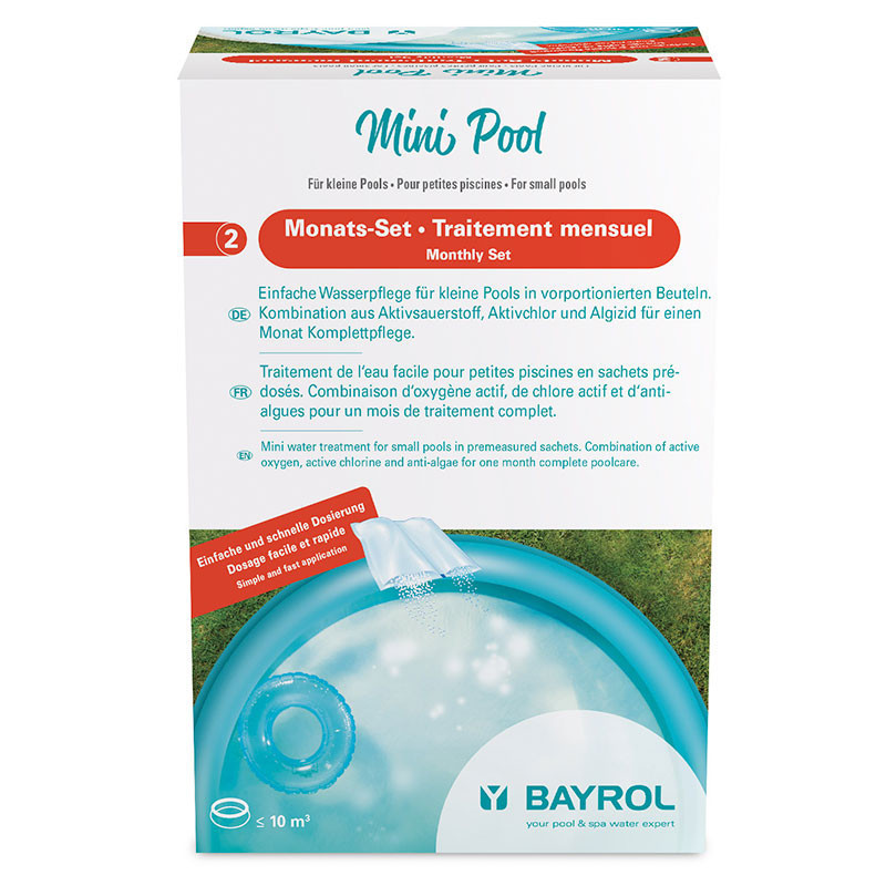 Monatsset Chlor bis 10 m³ Bayrol, combinaison de chlore / oxygène actif / anti-algues