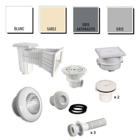 Kit pièces à sceller Astralpool - piscine 8 x 4 m béton/liner*