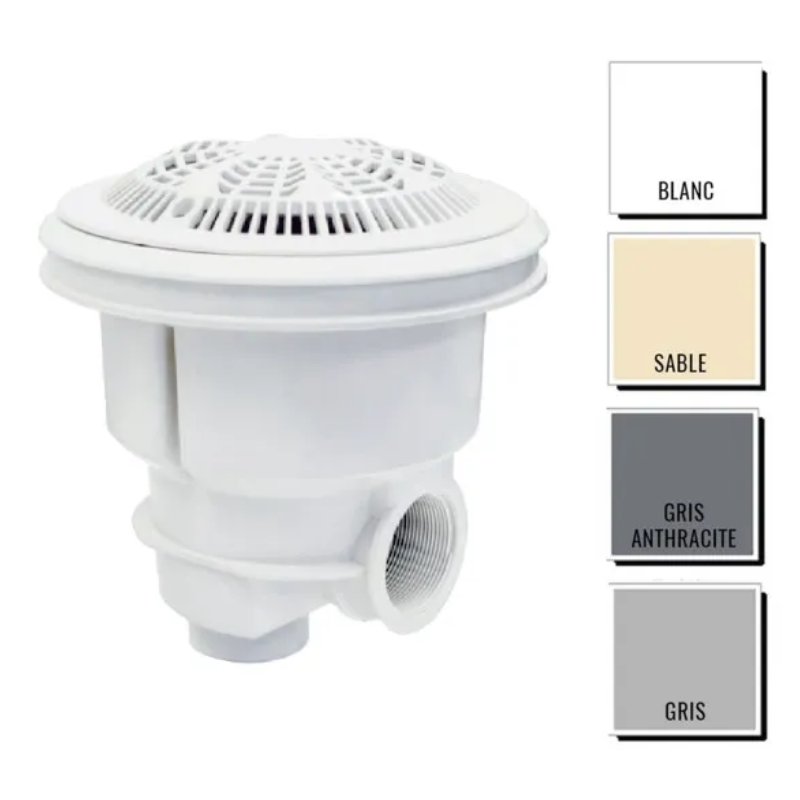 Bonde de fond liner Ø 200 mm avec grille anti-vortex ABS Astral