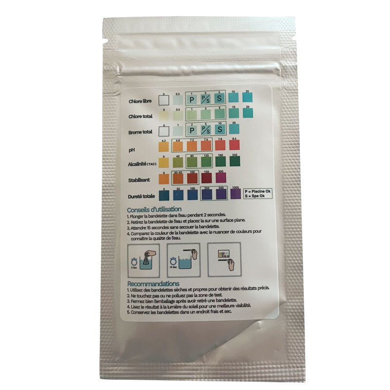 12 bandelettes d'analyse easyPiscine 7 en 1 pour piscine et spa
