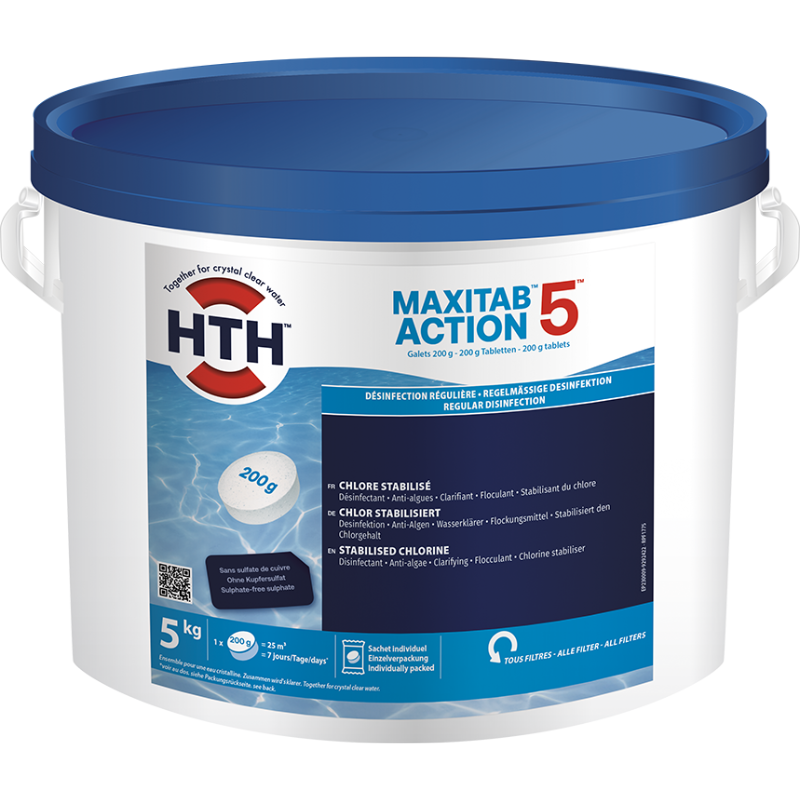 Chlore multifonction hth® MAXITAB Action 5 galets 200g