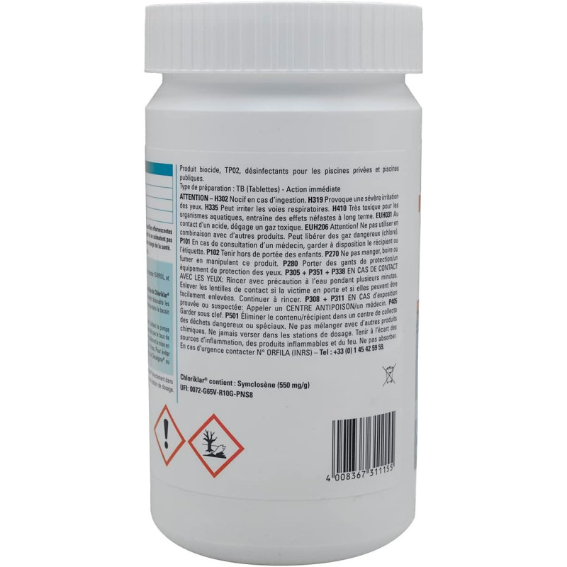 Traitement de l eau BAYROL Chloriklar chloration choc