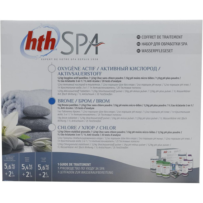 Kit complet de traitement au brome hth Spa + 12 bandelettes