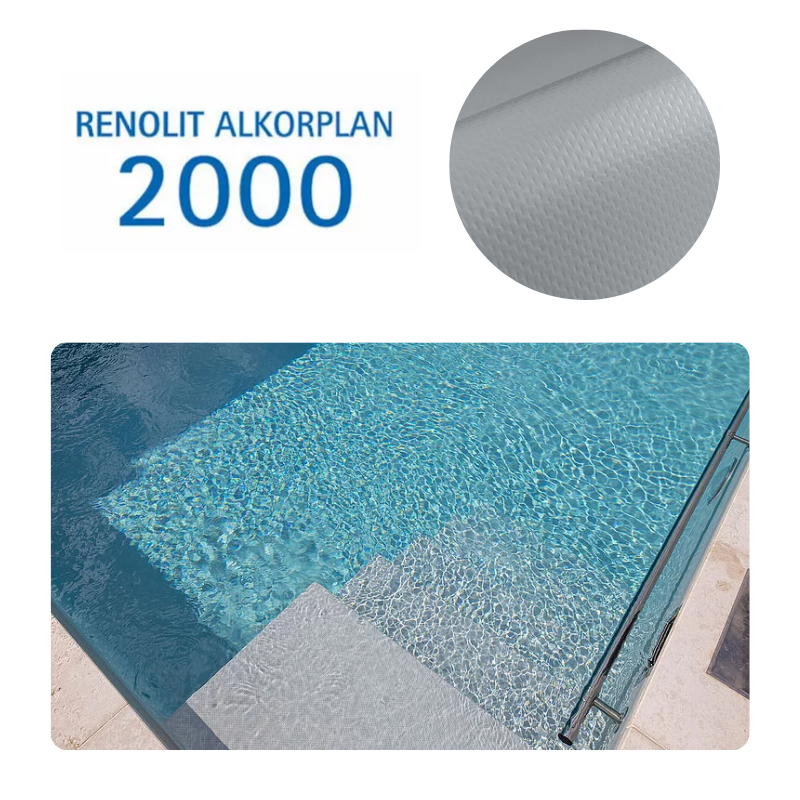 Liner PVC armé 150/100e Uni avec vernis Alkorplan gris clair