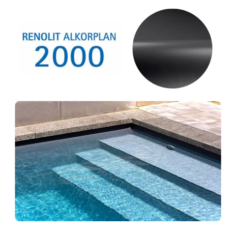 Liner PVC armé 150/100e Uni avec vernis Alkorplan gris anthracite