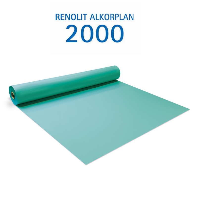 Liner PVC armé 150/100e Uni avec vernis Alkorplan Vert caraïbes