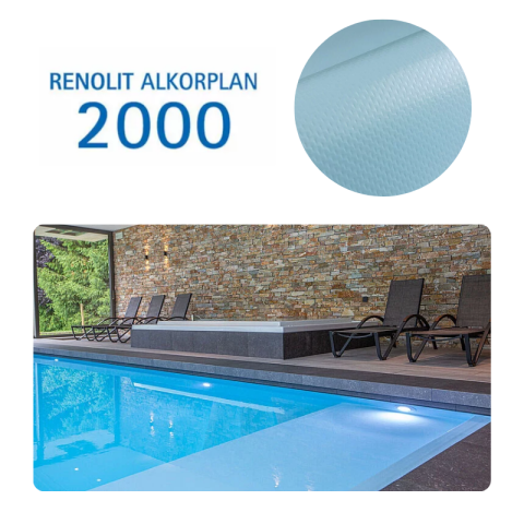 Liner PVC armé 150/100e Uni avec vernis Alkorplan Bleu clair