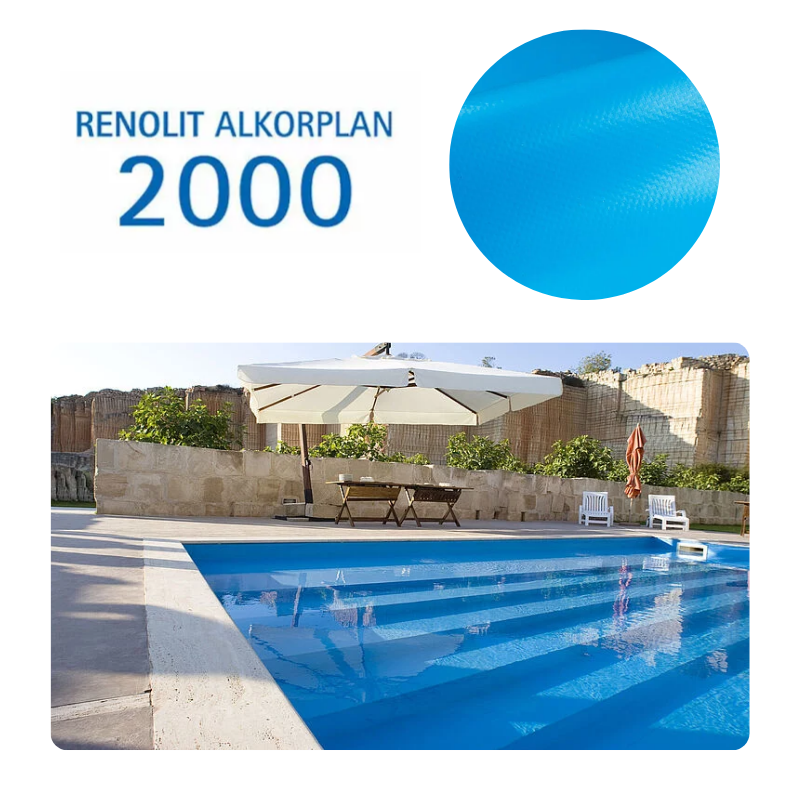 Liner PVC armé 150/100e Uni avec vernis Alkorplan Bleu adriatique