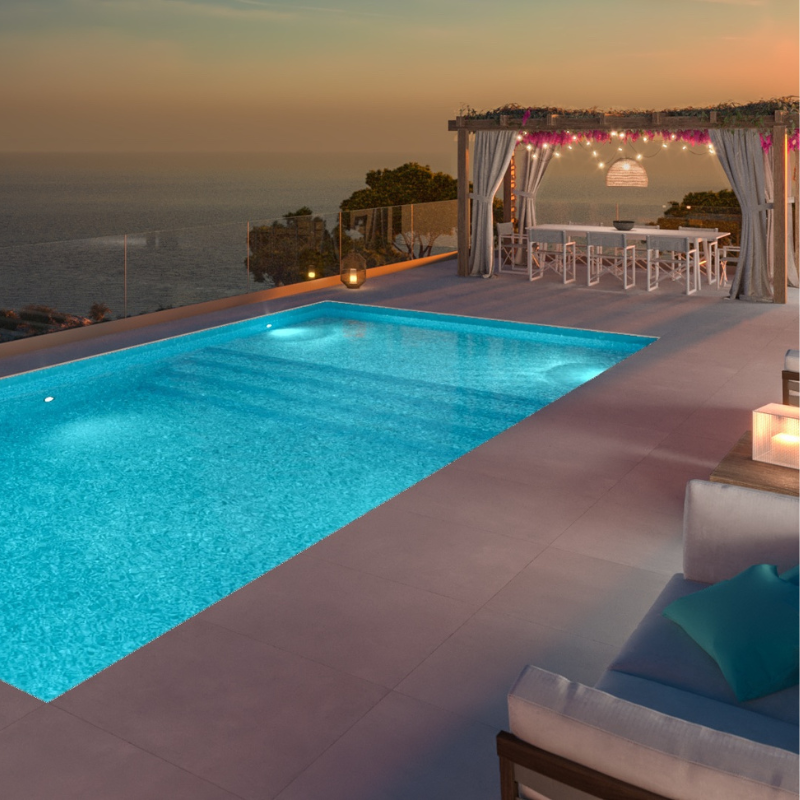 Liner PVC armé 150/100e Uni avec vernis Alkorplan Bleu adriatique