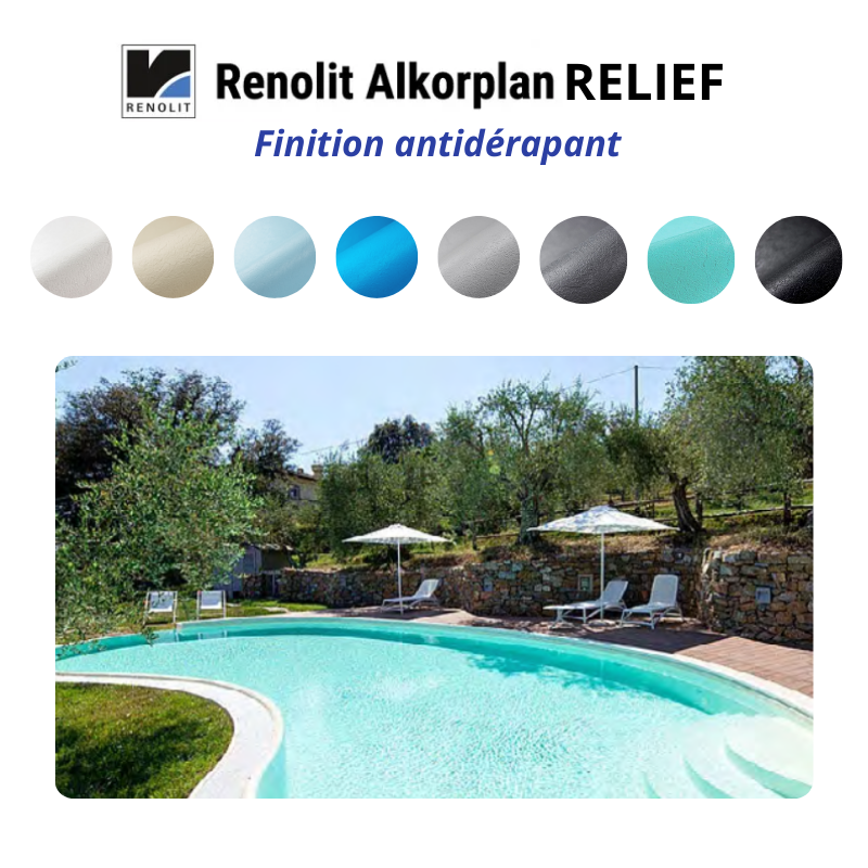 Liner PVC armé 150/100e uni antidérapant Alkorplan 1000