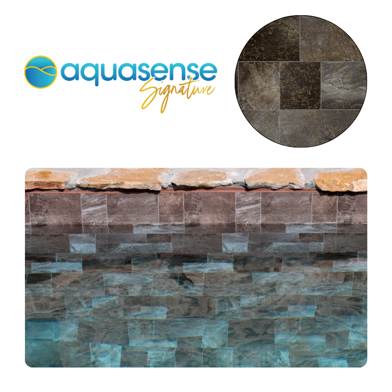 Liner PVC armé Aquasense Signature 180/100e - imprimé texturé