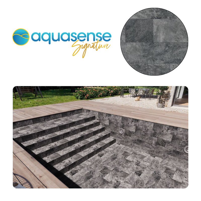 Liner PVC armé Aquasense Signature 180/100e - imprimé texturé