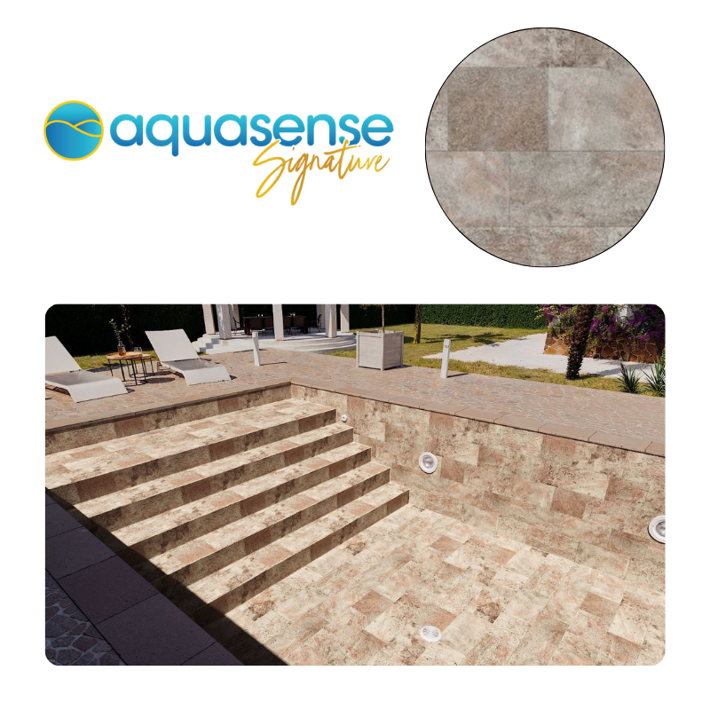 Liner PVC armé Aquasense Signature 180/100e - imprimé texturé