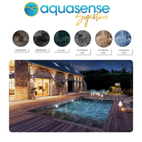 Liner PVC armé Aquasense Signature 180/100e - imprimé texturé