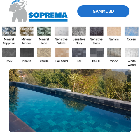 Liner PVC armé SOPREMAPOOL 3D 180/100e
