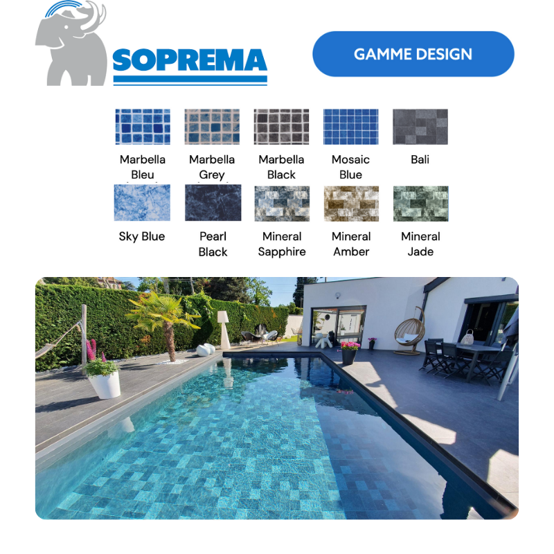 Liner PVC armé SOPREMAPOOL Design 150/100e