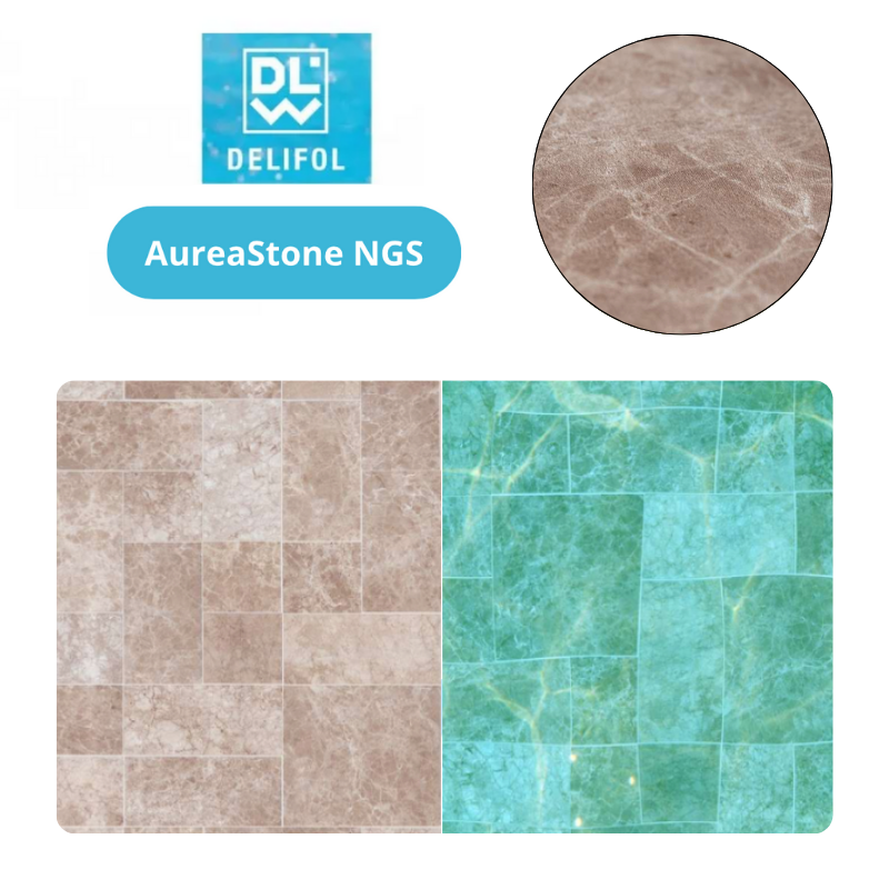 Liner PVC armé 180/100e AureaStone by Delifol
