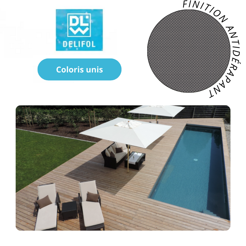 Liner PVC armé 180/100e antidérapant type NGP Delifol