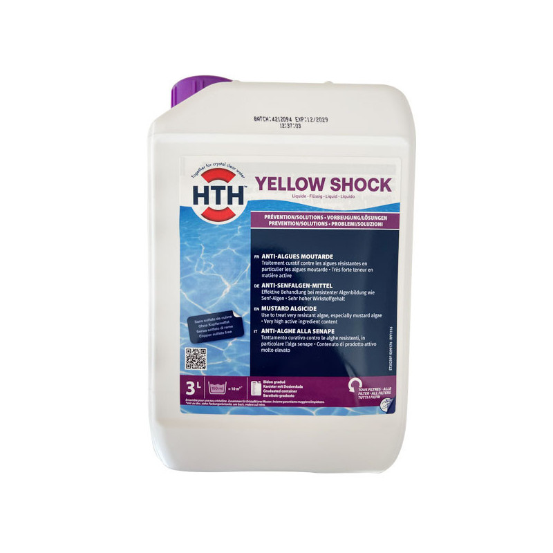 Anti-algues piscine hth YELLOW Shock liquide - 3 litres