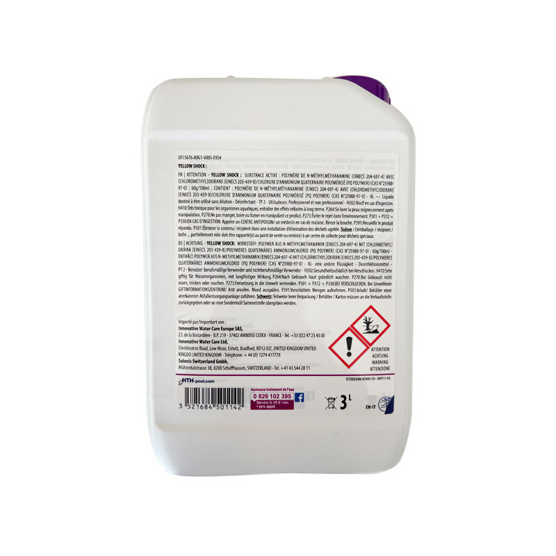 Anti-algues piscine hth YELLOW Shock liquide - 3 litres