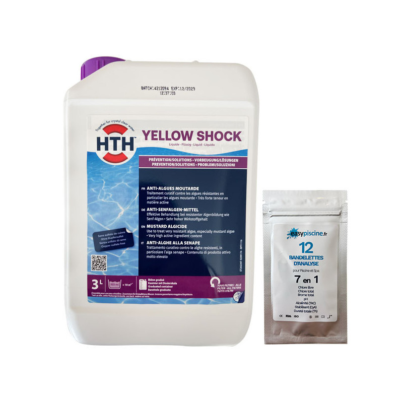 Anti-algues piscine hth YELLOW Shock liquide - 3 litres