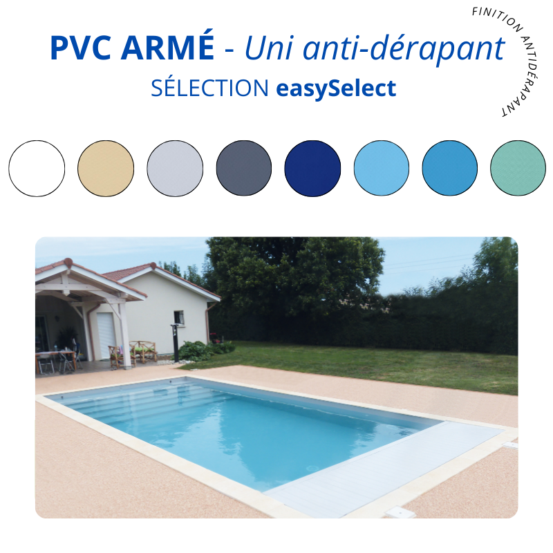 Liner PVC armé 150/100e uni antidérapant