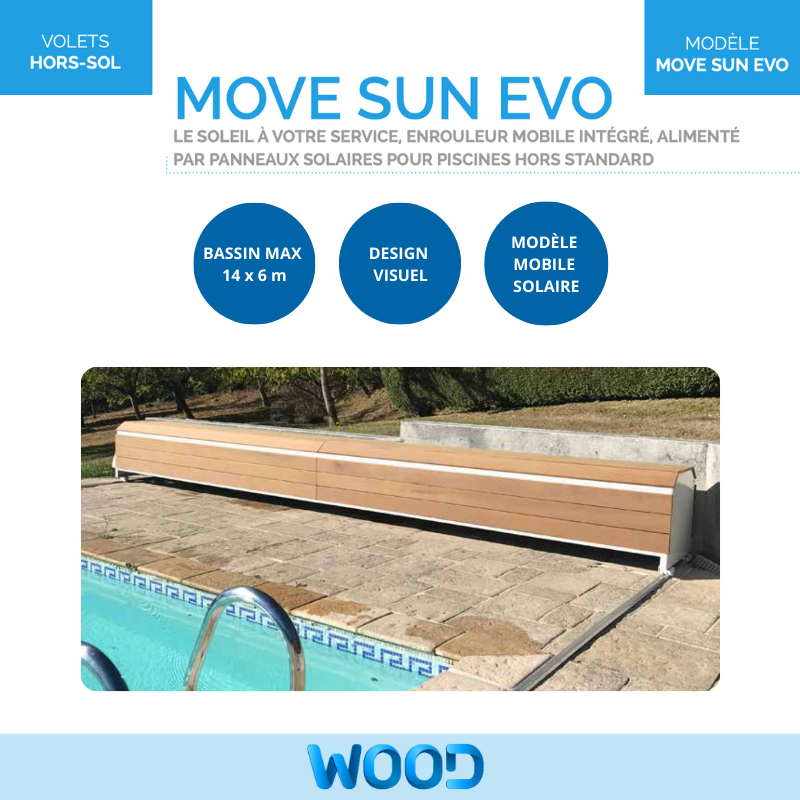Couverture automatique hors- sol Wood Move Sun Evo