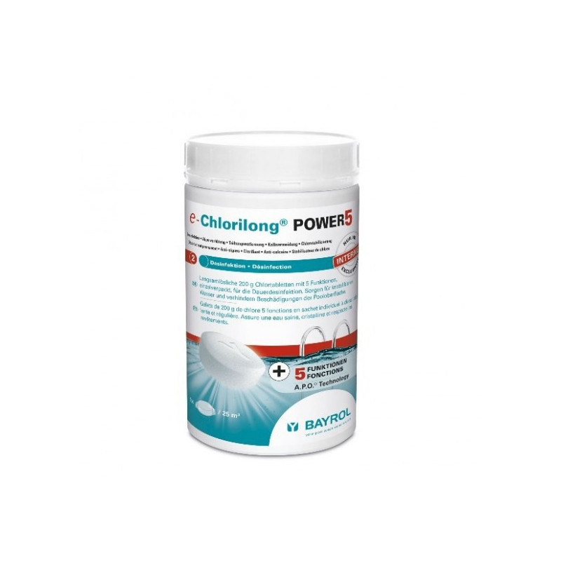 Chlore multifonctions Bayrol Chlorilong 5 fonctions - galets 250 g.