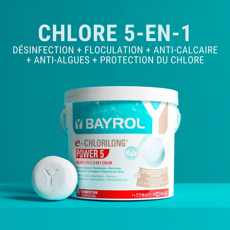 Chlore multifonctions Bayrol Chlorilong 5 fonctions