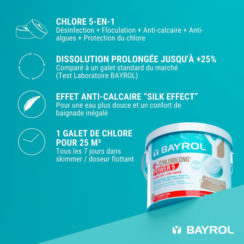 Chlore multifonctions Bayrol Chlorilong 5 fonctions