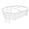 Piscine bois polygonale Ubbink Caraïbes 335 x 485 x H 120 cm