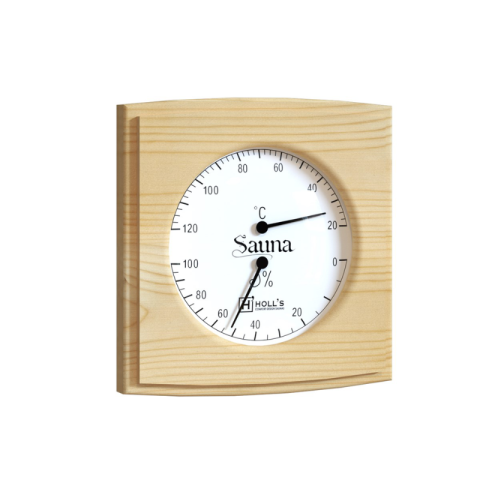 Thermomètre Holl's en pin pour sauna
