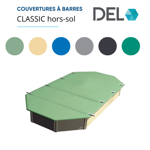 Bâche à barres DEL Classic hors-sol B-1.0 - 580 g/m²