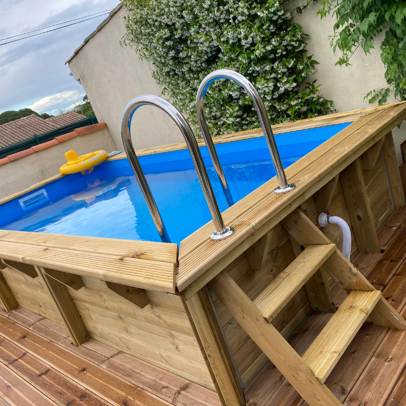 Piscine bois rectangulaire Ubbink Azura 200 x 400 cm x H 126 cm