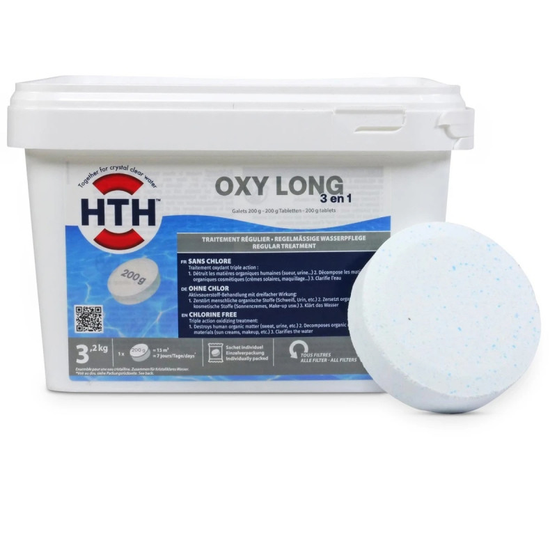 OXYGEN 3en1 HTH oxygène actif solide multifonction