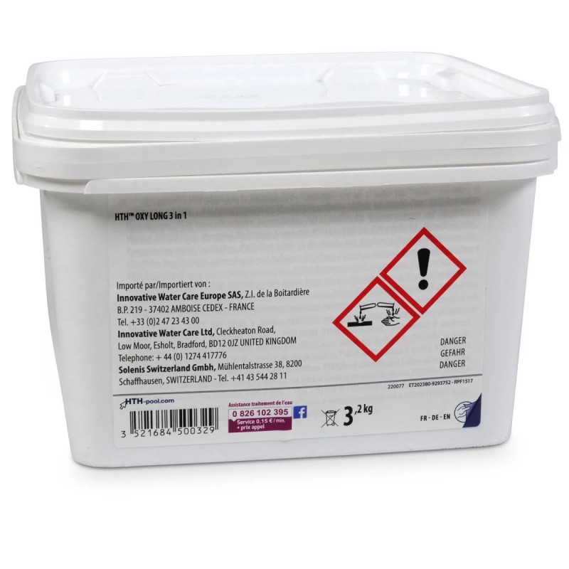 OXYGEN 3en1 HTH oxygène actif solide multifonction