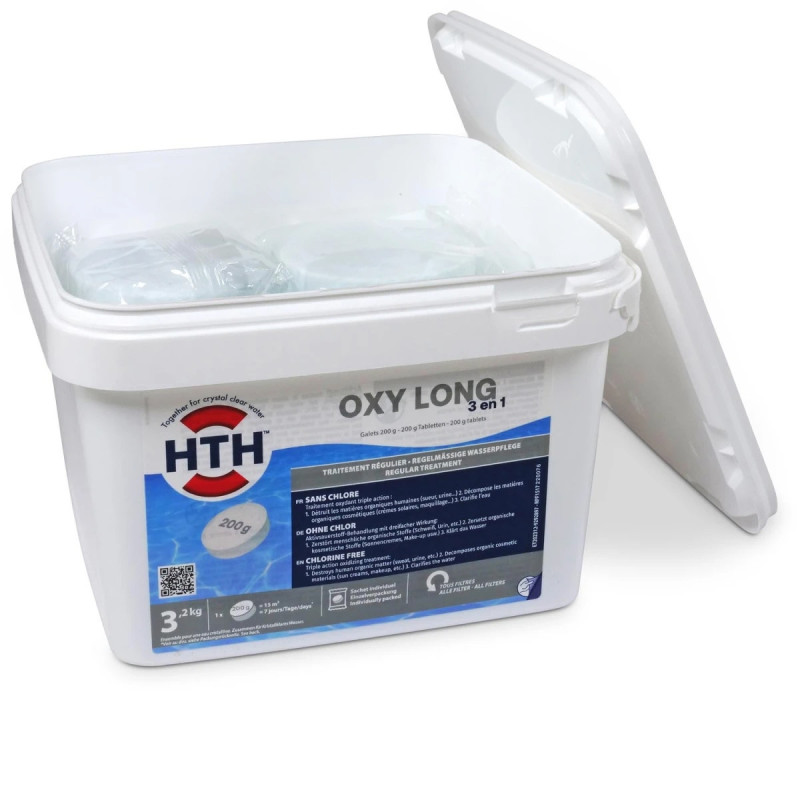OXYGEN 3en1 HTH oxygène actif solide multifonction