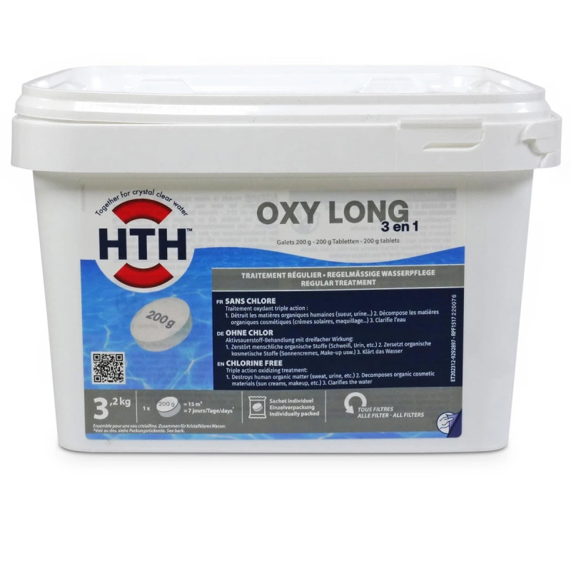 OXYGEN 3en1 HTH oxygène actif solide multifonction