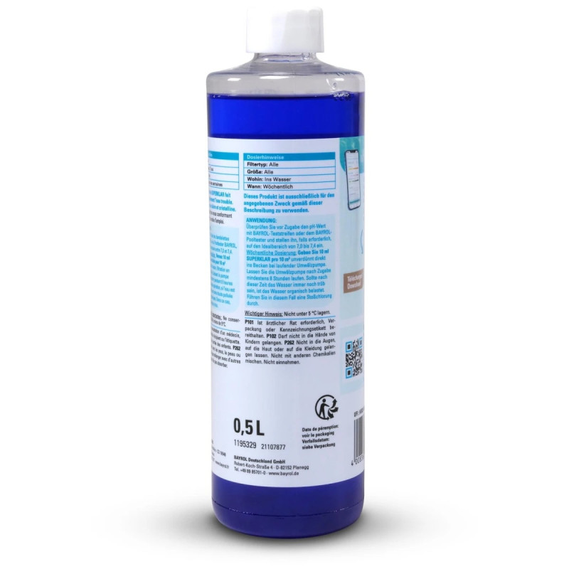 Floculation pour piscine Bayrol Superklar filtre à cartouche