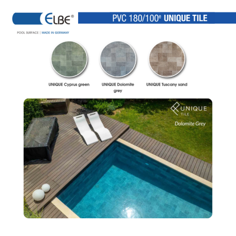 Liner PVC armé 180/100ème ELBE Unique Tile