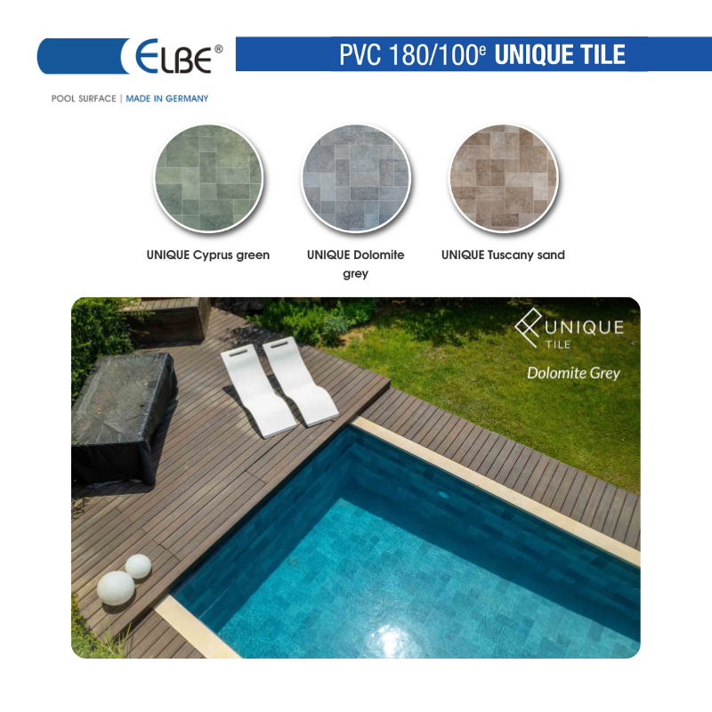 Liner PVC armé 180/100ème ELBE Unique Tile