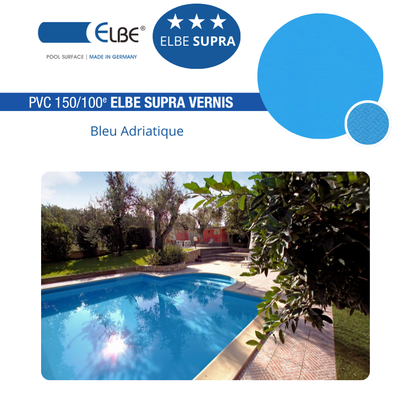 Liner PVC armé 150/100ème ELBE Supra vernis - 41,25 m2