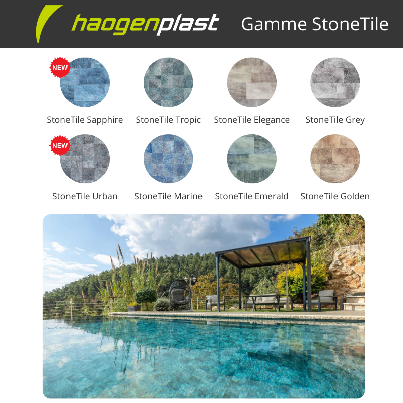 Liner PVC armé 150/100ème Haogenplast StoneTile